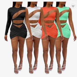 Black sexy 2 Piece Skirt Set